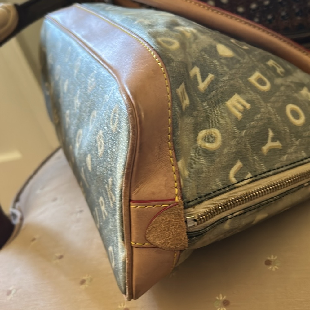 Dooney & Bourke Gray and Tan Satchel Bag - Picture 5 of 7